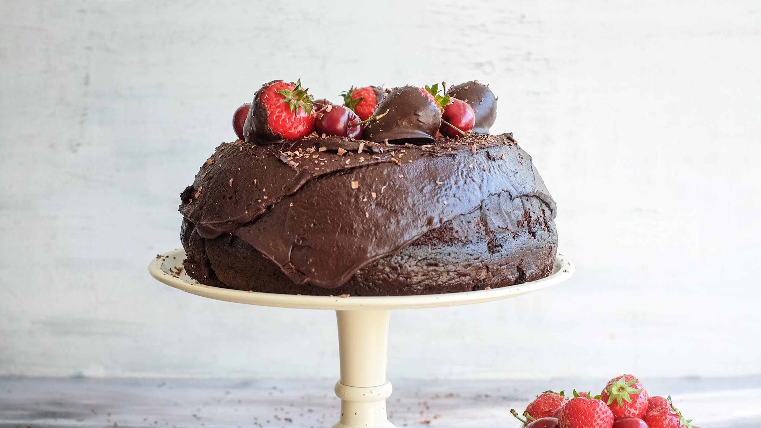 Shands Decidant Chocolate Cake with Strawberries